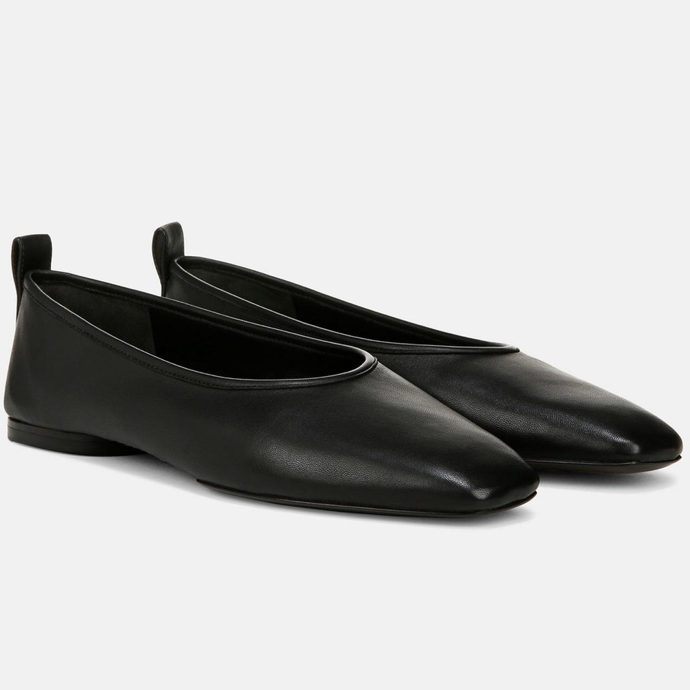 Vince Vivian Leather Ballet Flats – Black – Size 6 NWOB